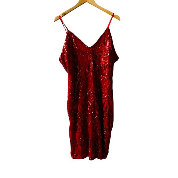 Talent Sequin Spagetti Strap Dress Size 3X NWT Red - Picture 1 of 8